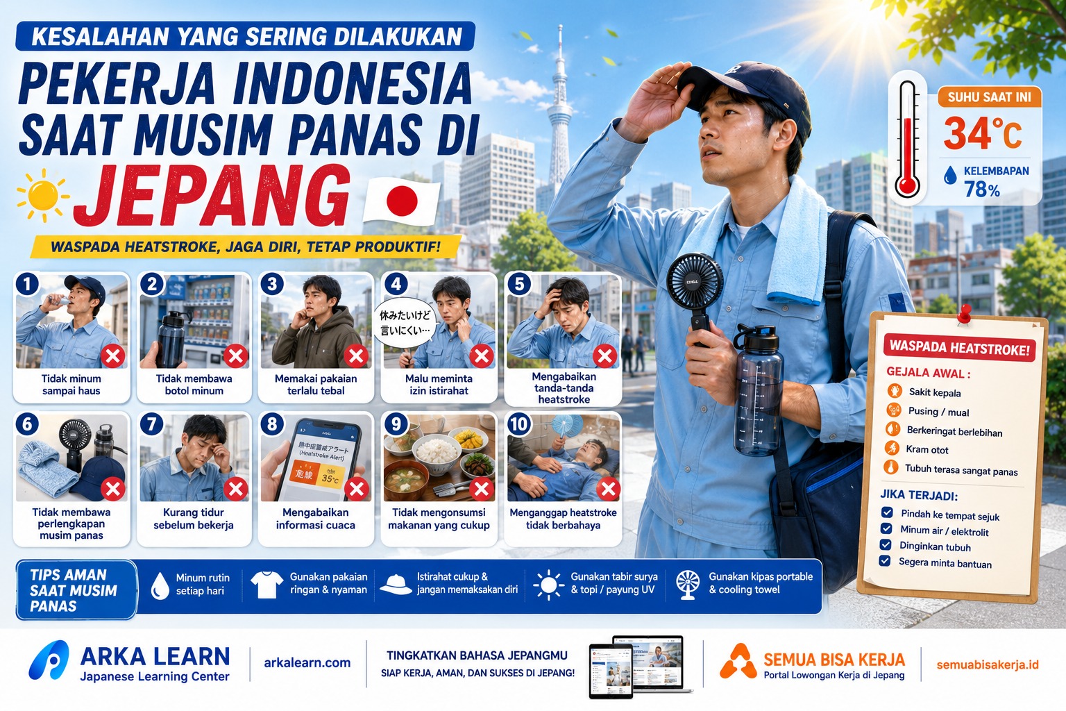 Kesalahan yang Sering Dilakukan Pekerja Indonesia Saat Musim Panas di Jepang